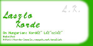 laszlo korde business card